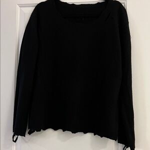 RtA Distressed Black Long Sleeve cashmere sweater